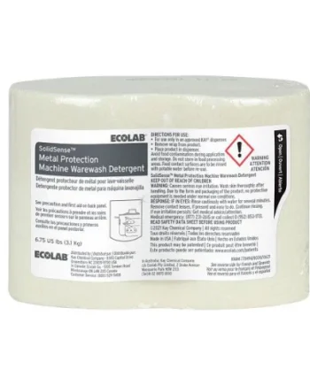 Ecolab Solidsense Metal Protection Dish Machine Detergent - 4 X 6.75 lb.